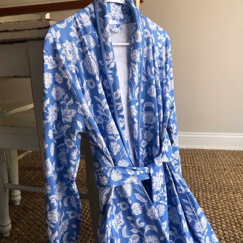New: LAKE Pima Cotton Baltic Bouquet Robe. Size XS